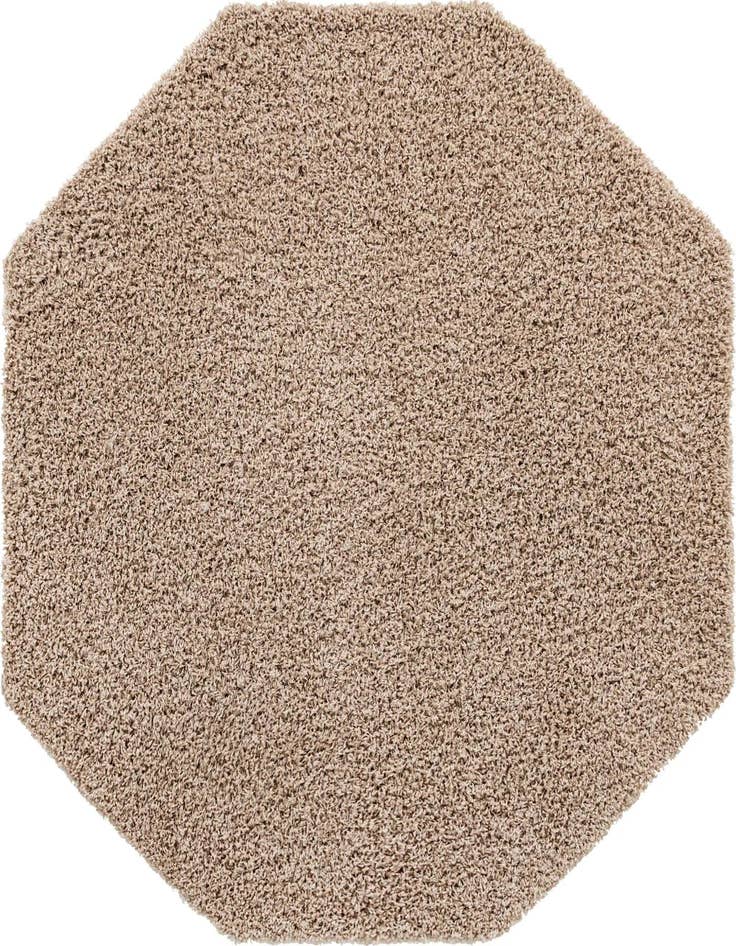 Detail image of  6' x 6' Solid Shag Octagon Rug