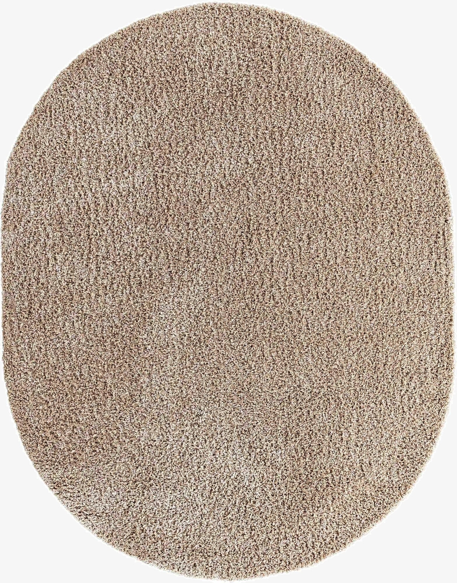  7' 10 x 10' Solid Shag Oval Rug