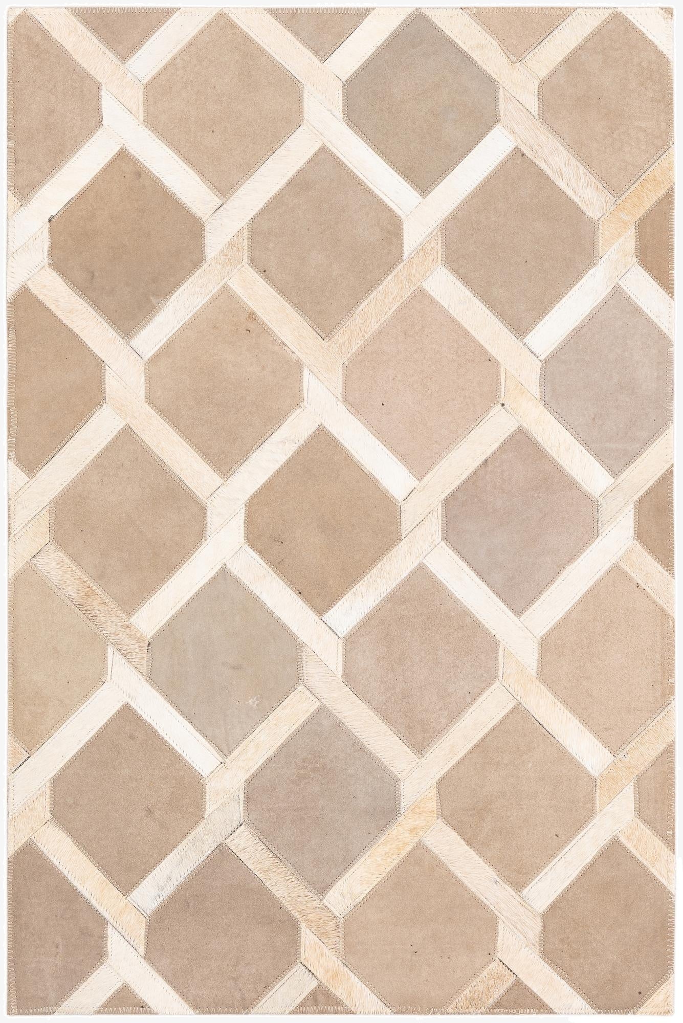  2' x 3' Cowhide Leather Rug