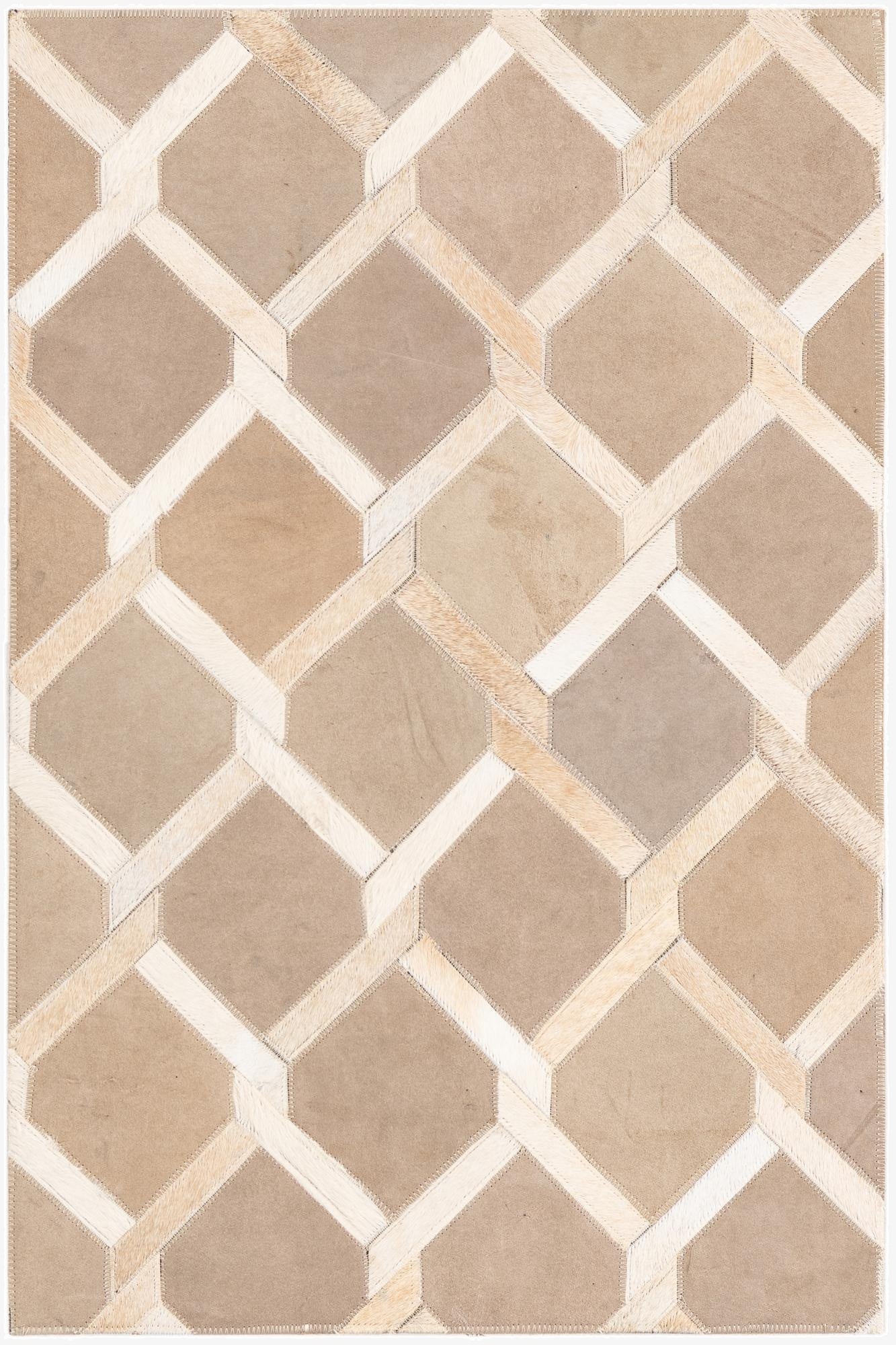  2' x 3' Cowhide Leather Rug