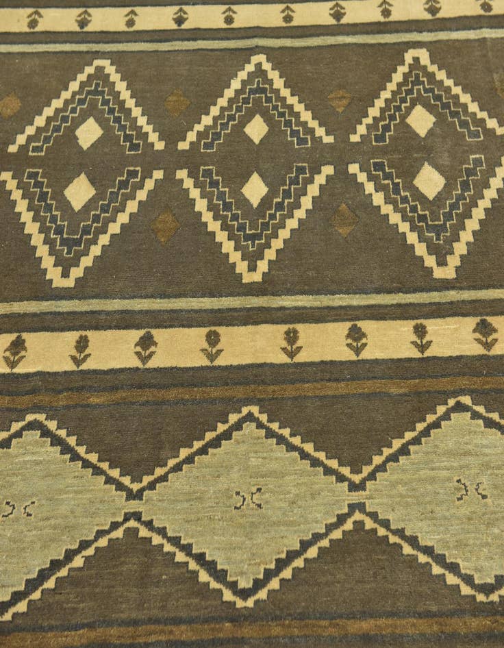 Detail image of  6' 9 x 9' 6  Hand Knotted Ikat Rug