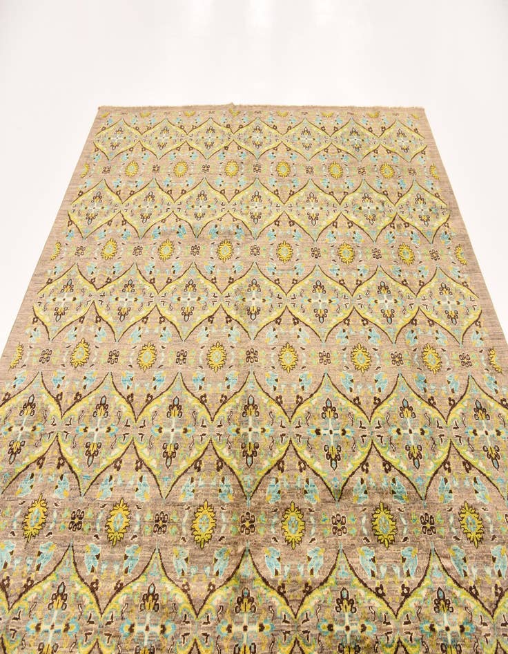 Detail image of  8' 3 x 9' 8  Hand Knotted Ikat Rug