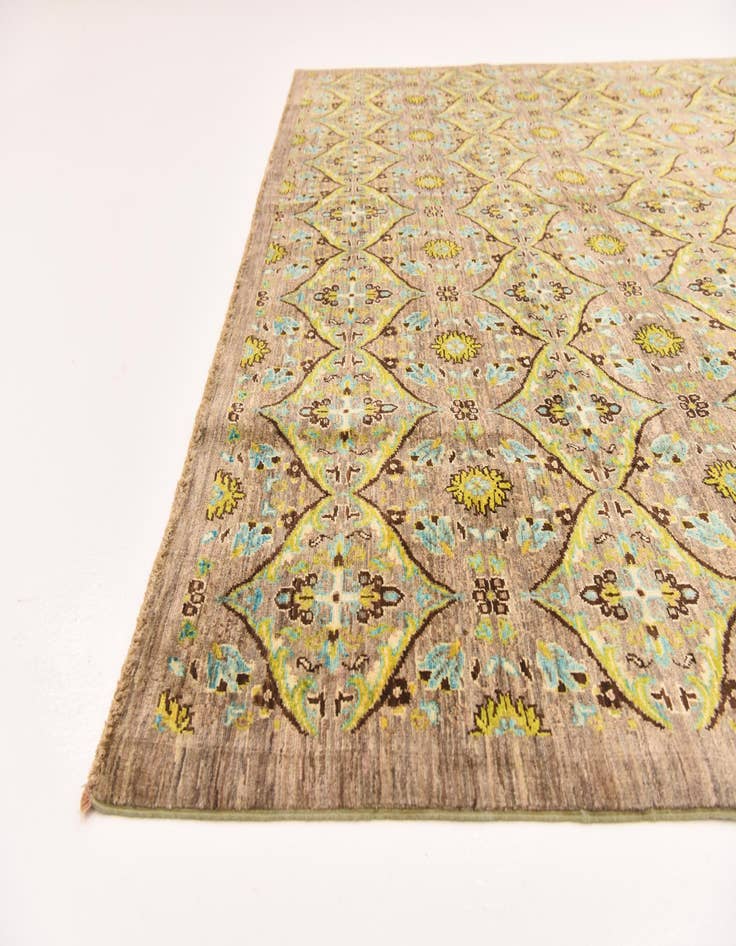 Detail image of  8' 3 x 9' 8  Hand Knotted Ikat Rug