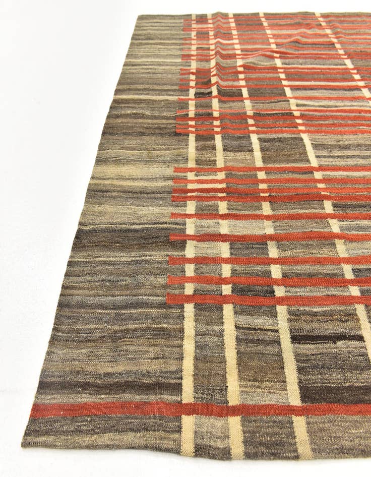 Detail image of  5' 9 x 8'  Hand Woven Kilim Modern Wool Rug