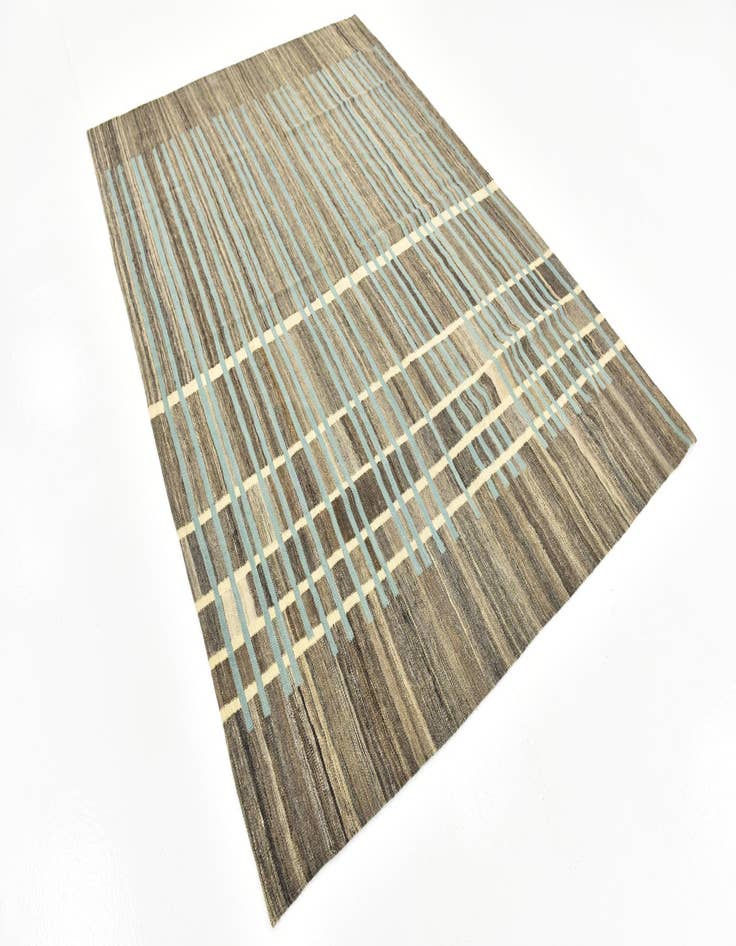 Detail image of  5' 9 x 8' 3  Hand Woven Kilim Modern Wool Rug