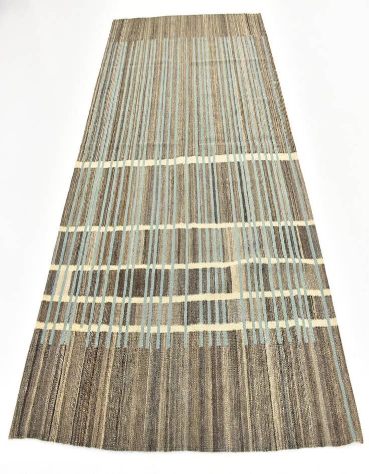 Detail image of  5' 9 x 8' 3  Hand Woven Kilim Modern Wool Rug