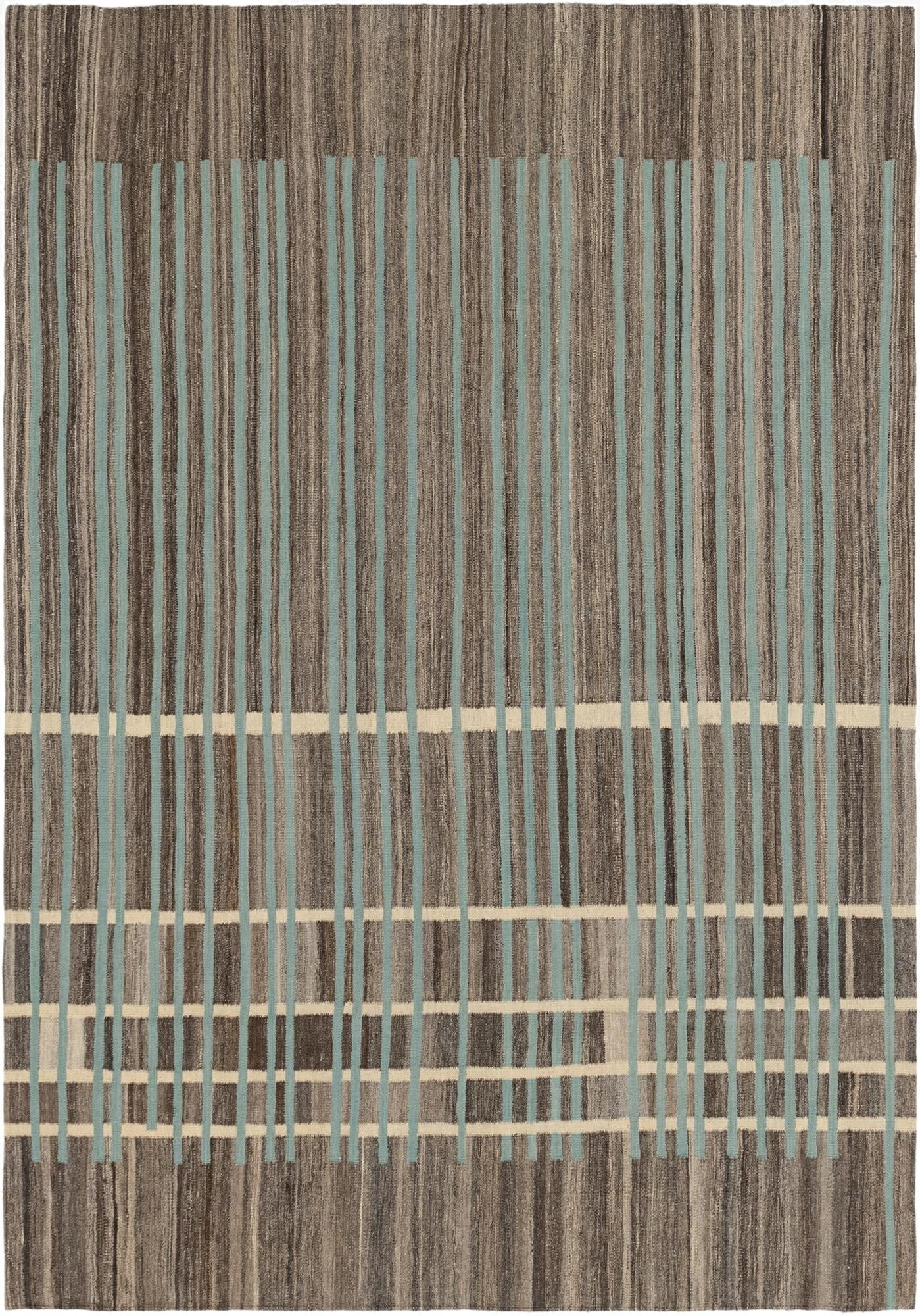  5' 9 x 8' 3  Hand Woven Kilim Modern Wool Rug