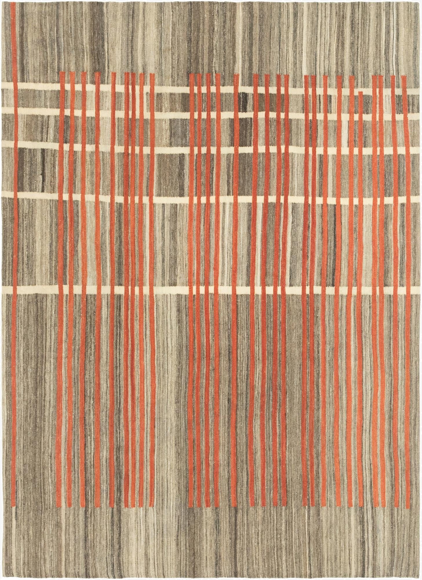 5' 9 x 8'  Hand Woven Kilim Modern Wool Rug