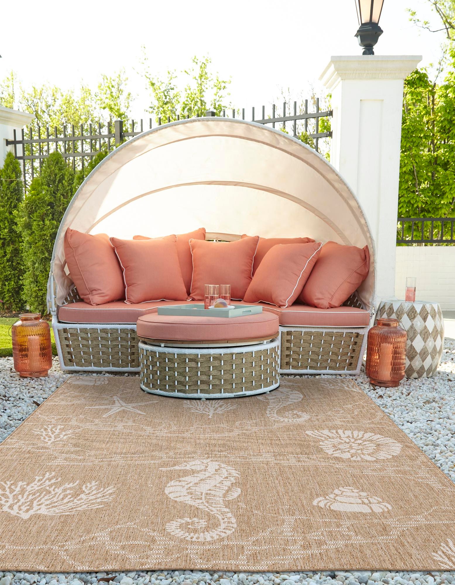 Taupe 2' x 3' Coastal Indoor / Outdoor Rug | Rugs.com