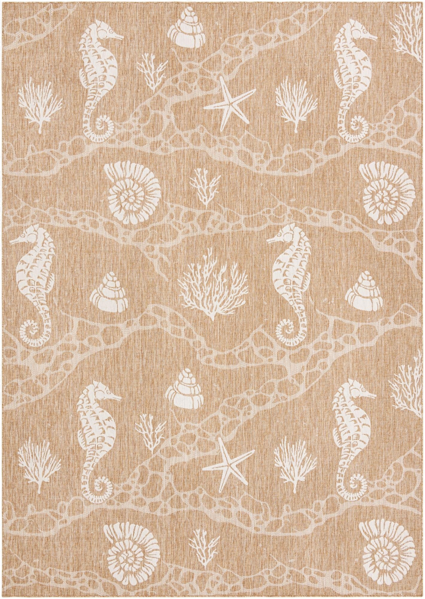  10' x 14'  Washable Coastal Indoor / Outdoor Rug