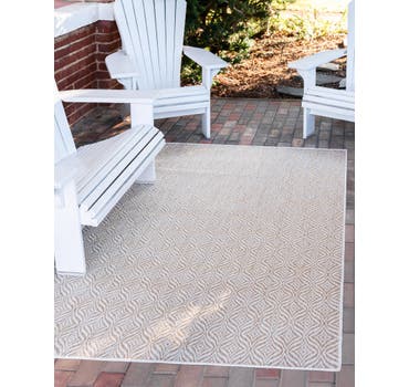 Taupe 7' x 10' Lattice Indoor / Outdoor Rug | Rugs.com