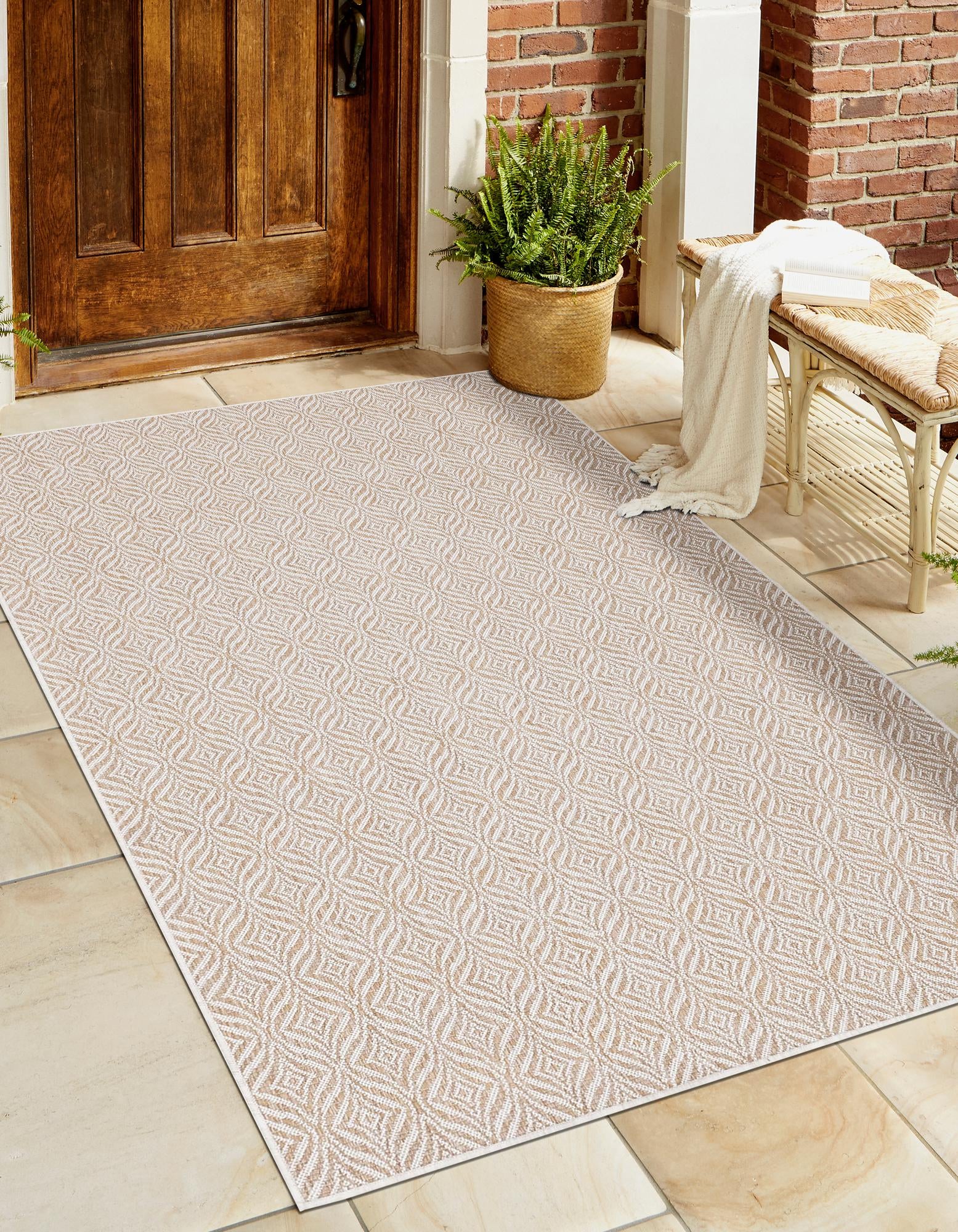 Taupe 8' x 11' 4 Berkley Lattice Indoor / Outdoor Rug | Rugs.com