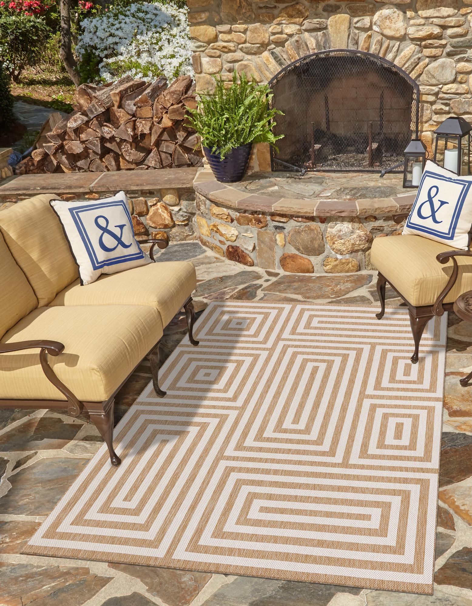 Taupe 9' x 12' Modern Indoor / Outdoor Rug | Rugs.com