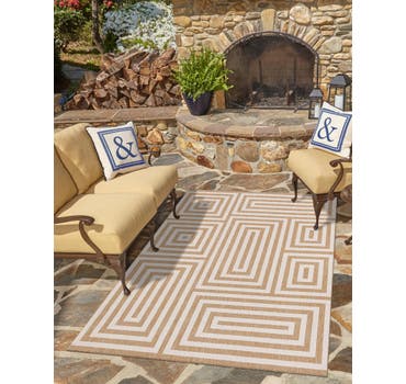 Taupe 9' x 12' Modern Indoor / Outdoor Rug | Rugs.com