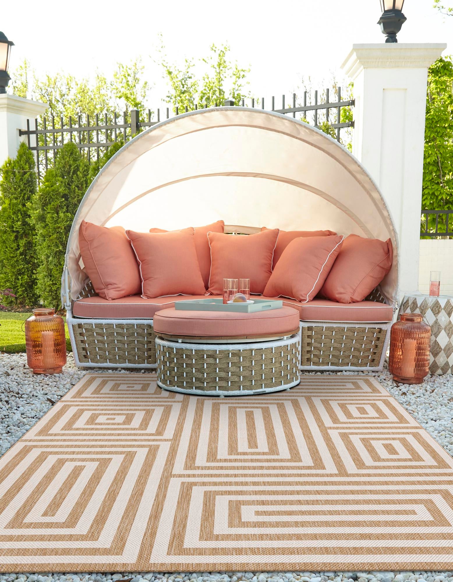 Taupe 9' x 12' Modern Indoor / Outdoor Rug | Rugs.com