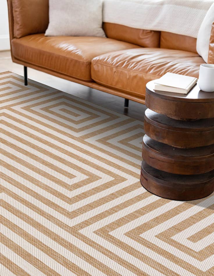 Detail image of  5' 3 x 8'  Washable Modern Indoor / Outdoor Rug