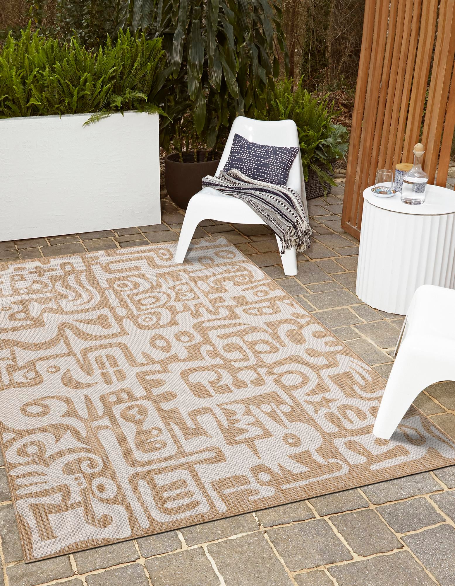 Taupe 10' x 14' Modern Indoor / Outdoor Rug | Rugs.com