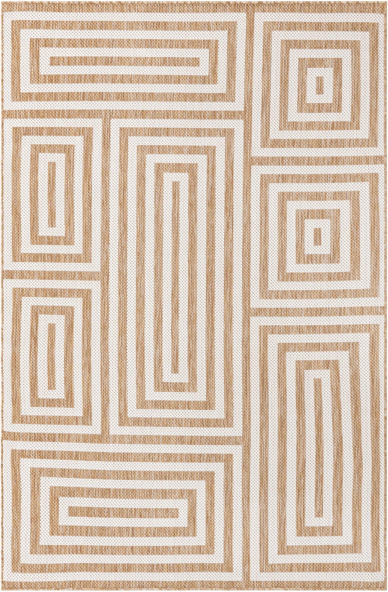  5' 3 x 8'  Washable Modern Indoor / Outdoor Rug