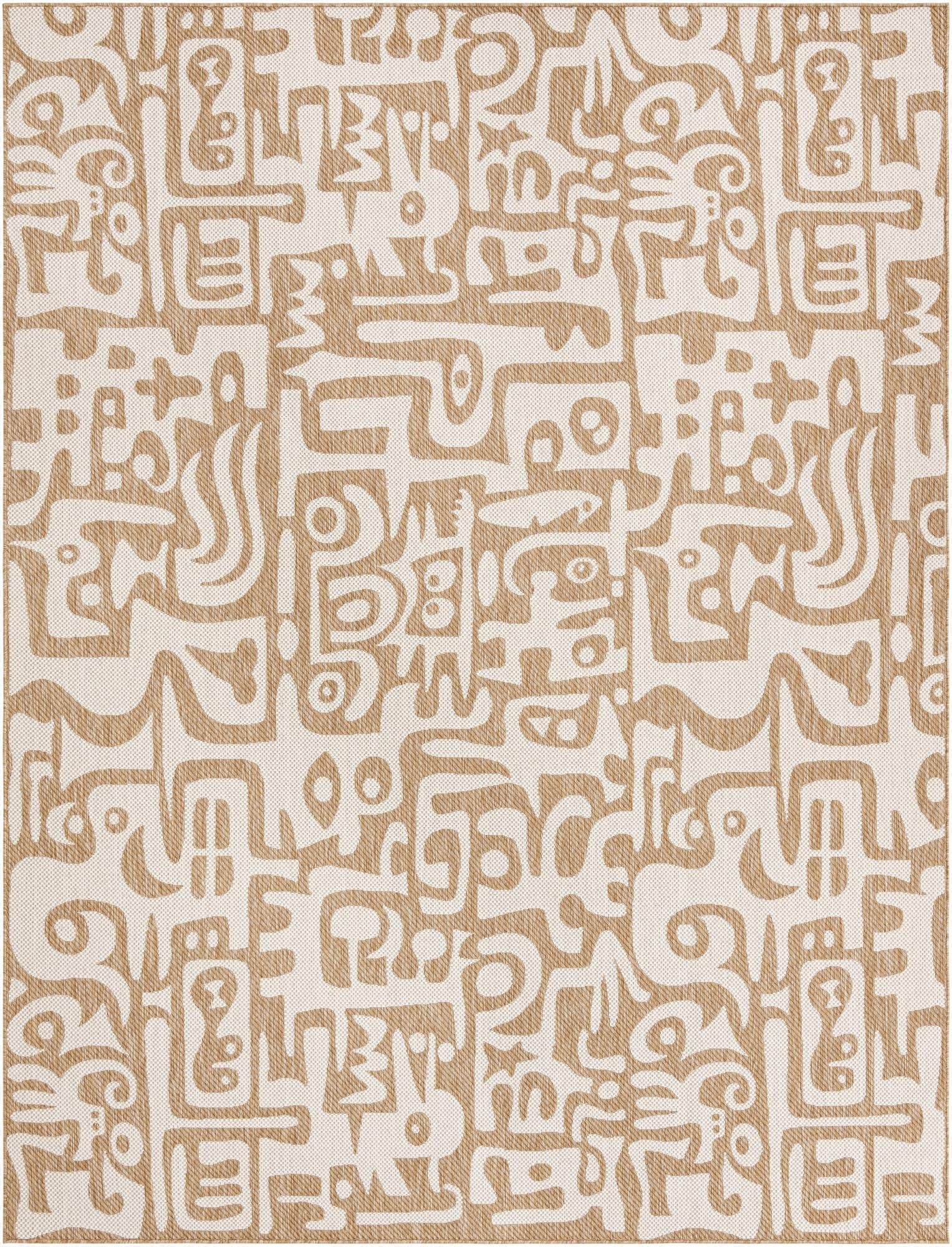  9' x 12'  Washable Modern Indoor / Outdoor Rug