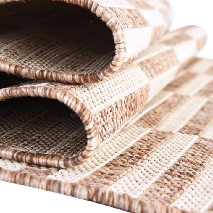 Taupe 7' x 10' Washable Ribbon Indoor / Outdoor Rug | Rugs.com