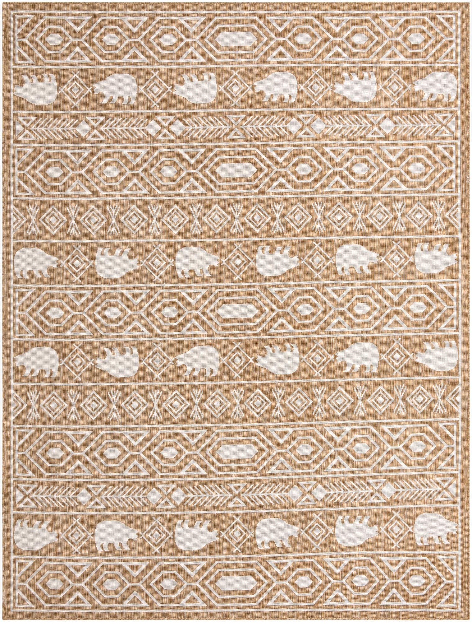  9' x 12'  Washable Southwestern Indoor / Outdoor Rug