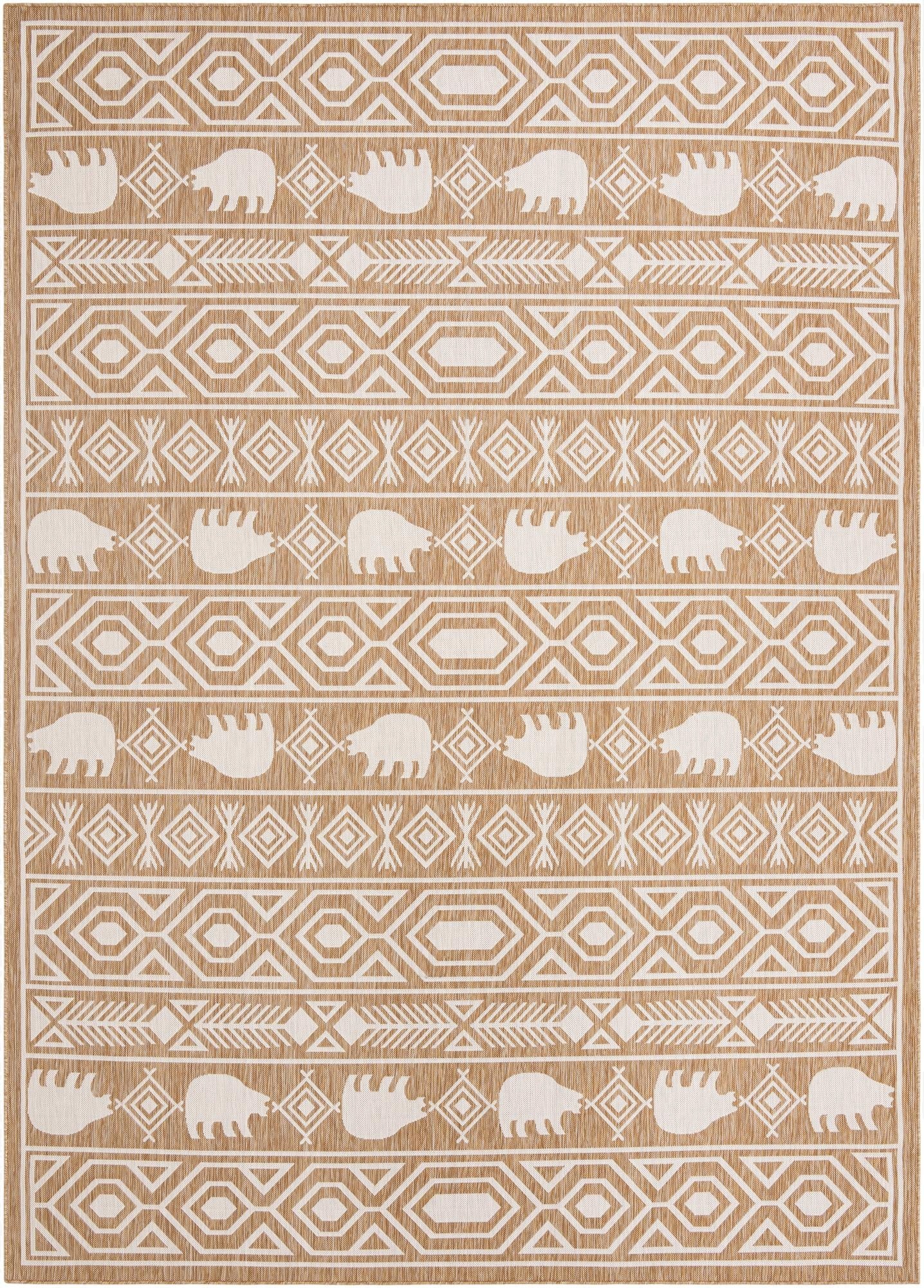  10' x 14'  Washable Southwestern Indoor / Outdoor Rug