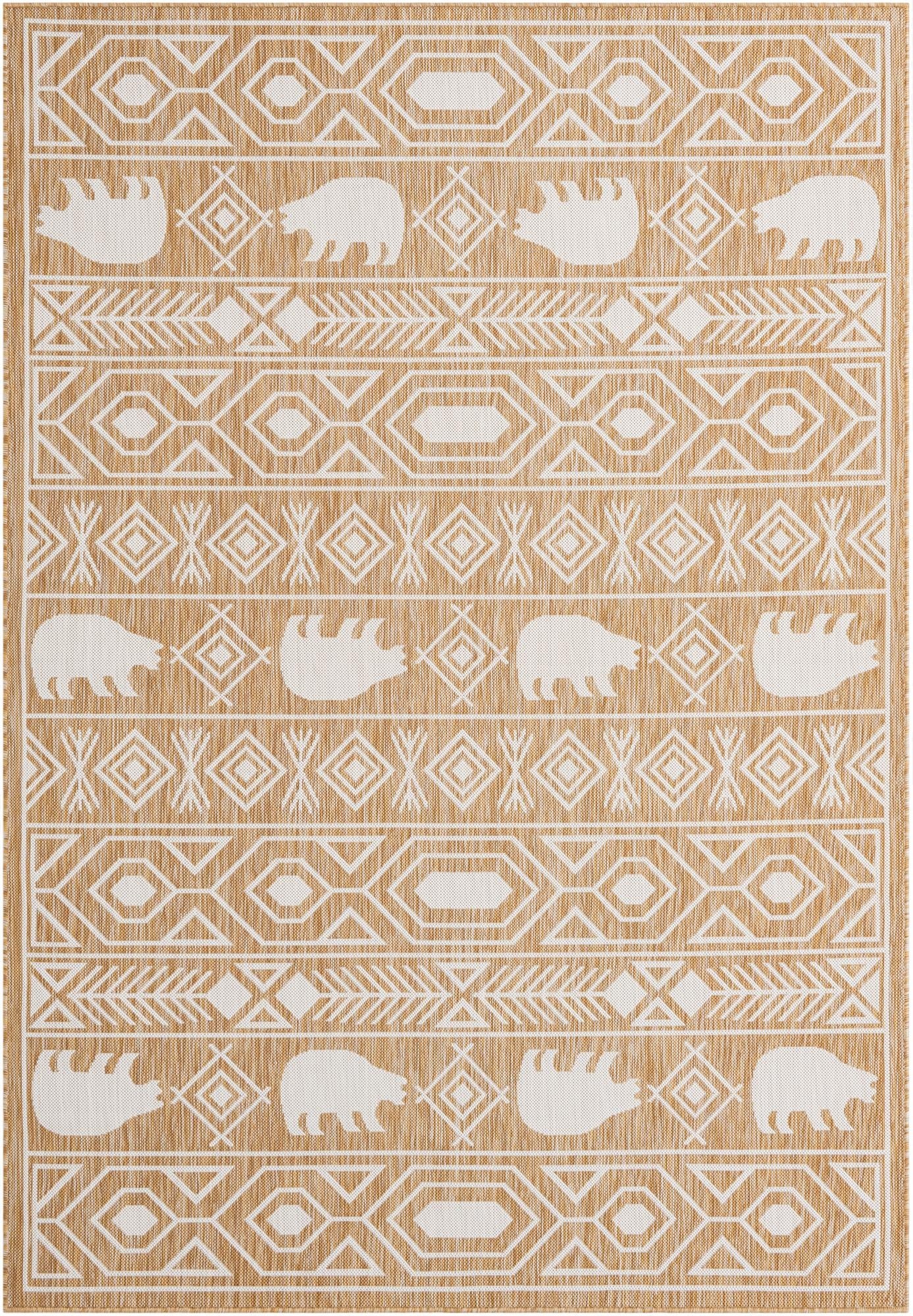  6' x 9'  Washable Southwestern Indoor / Outdoor Rug