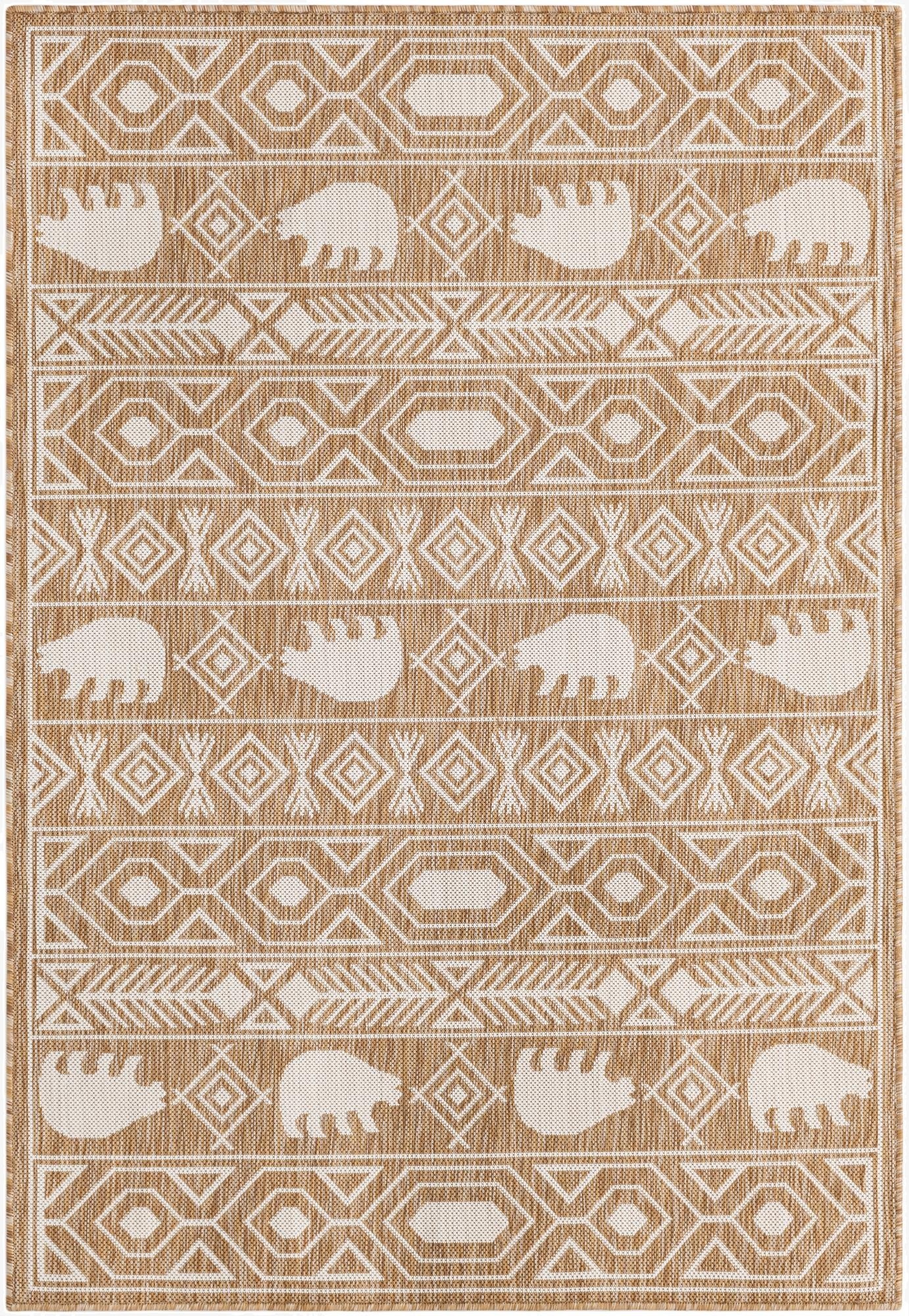 4' x 6'  Washable Southwestern Indoor / Outdoor Rug