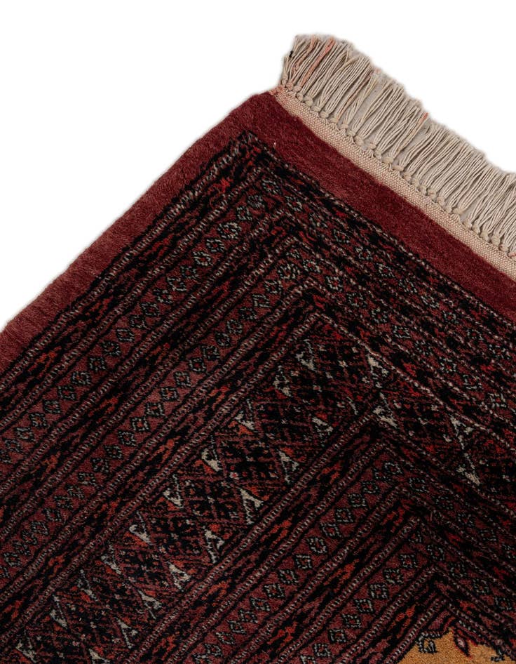 Detail image of  5' 3 x 7' 11  Hand Knotted Torkaman Persian Wool Rug