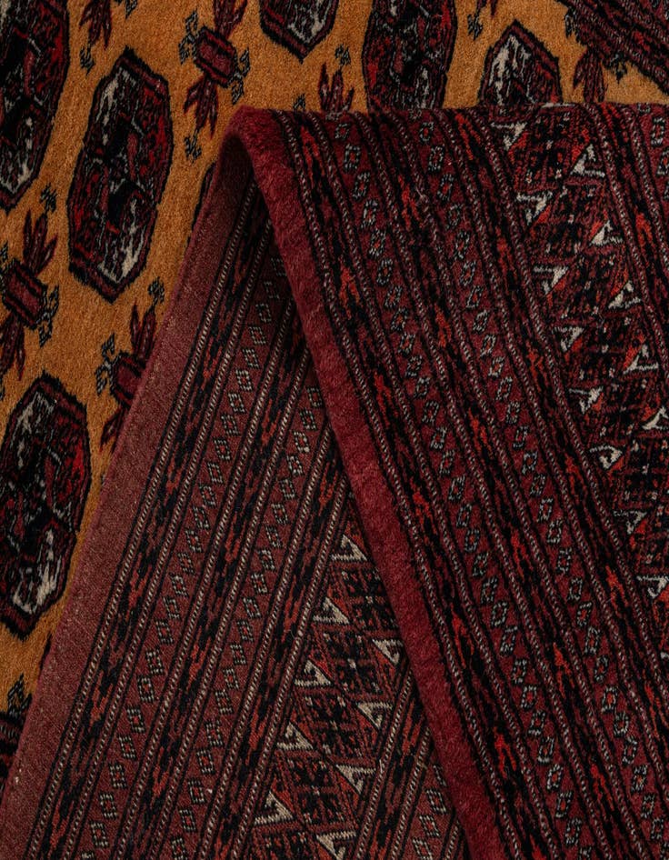 Detail image of  5' 3 x 7' 11  Hand Knotted Torkaman Persian Wool Rug