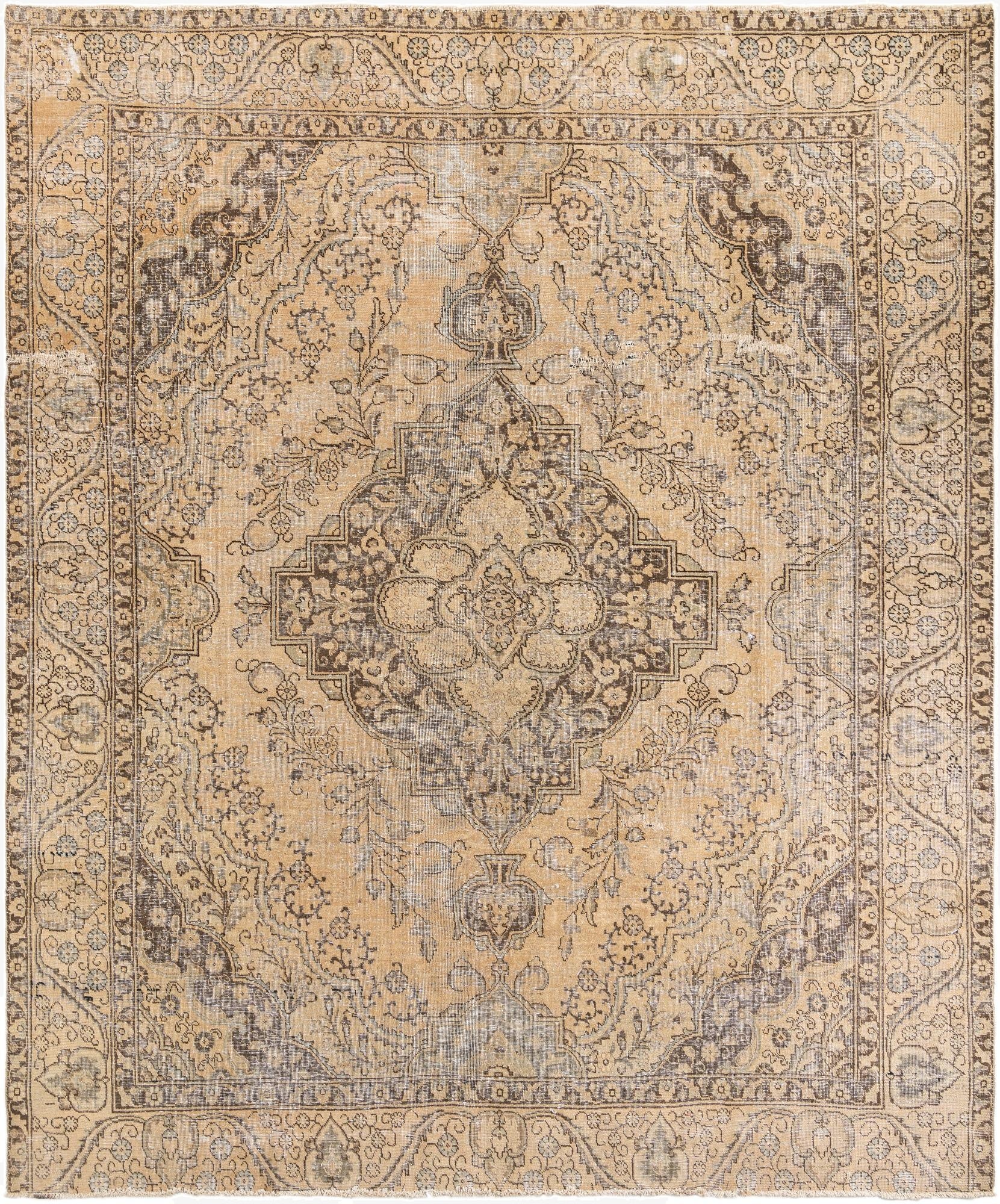  10' x 11' 9  Hand Knotted Ultra Vintage Persian Wool Rug