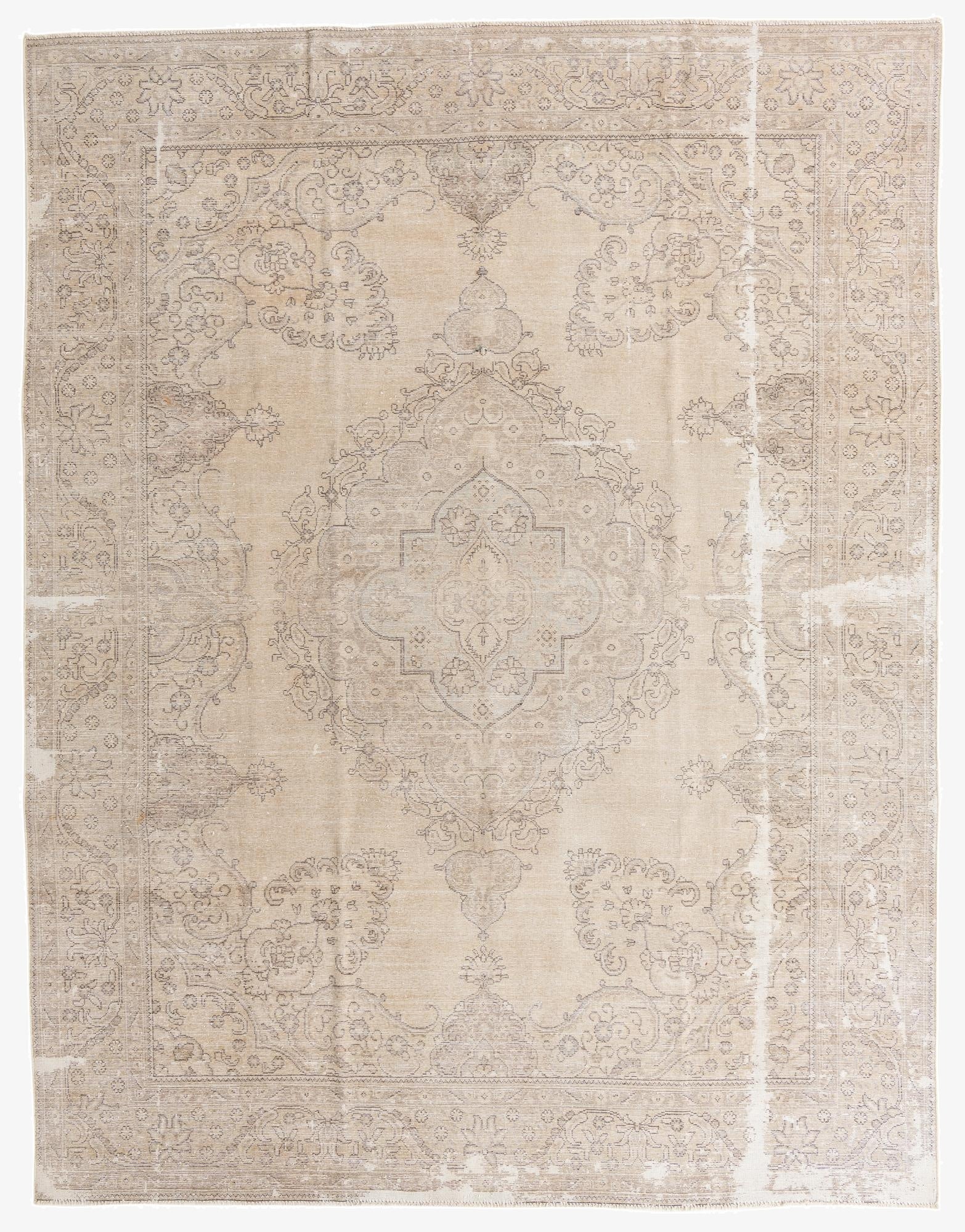  9' 7 x 12' 3  Hand Knotted Ultra Vintage Persian Wool Rug