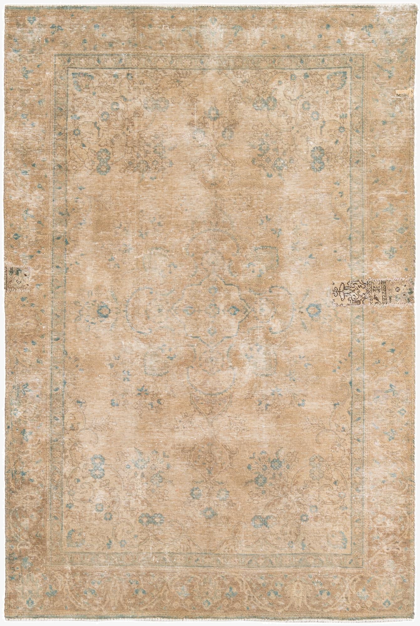  6' 1 x 9' 3  Hand Knotted Ultra Vintage Persian Wool Rug