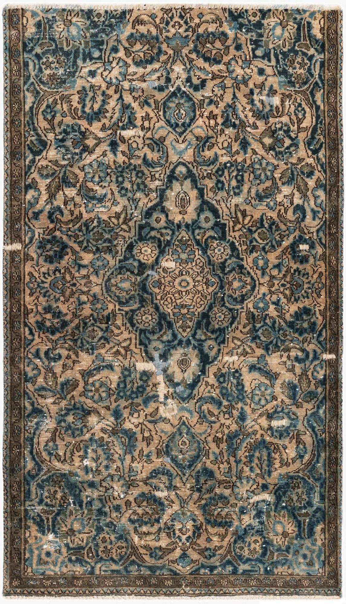  2' 10 x 5'  Hand Knotted Ultra Vintage Persian Wool Rug