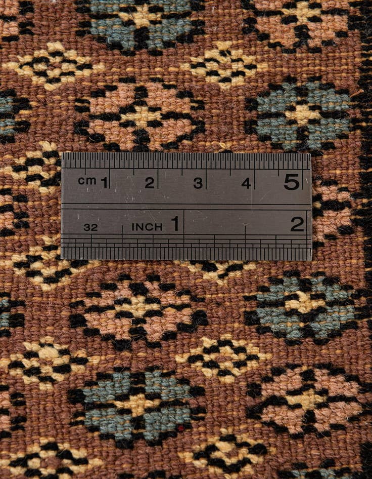 Detail image of  3' 2 x 3' 2  Hand Knotted Bokhara Oriental Wool Round Rug