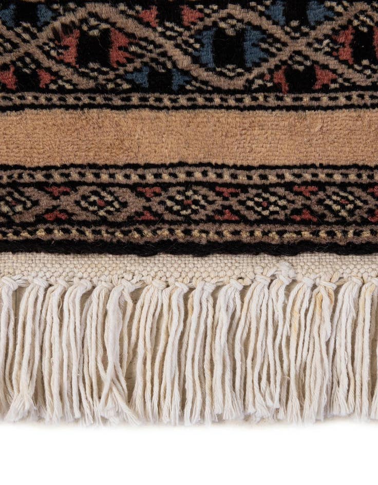 Detail image of  5' 10 x 6' 2  Hand Knotted Bokhara Oriental Wool Round Rug