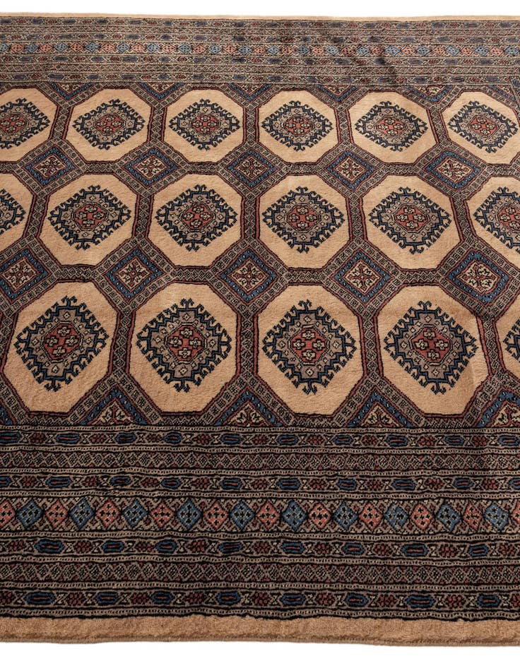 Detail image of  5' 10 x 6' 2  Hand Knotted Bokhara Oriental Wool Round Rug