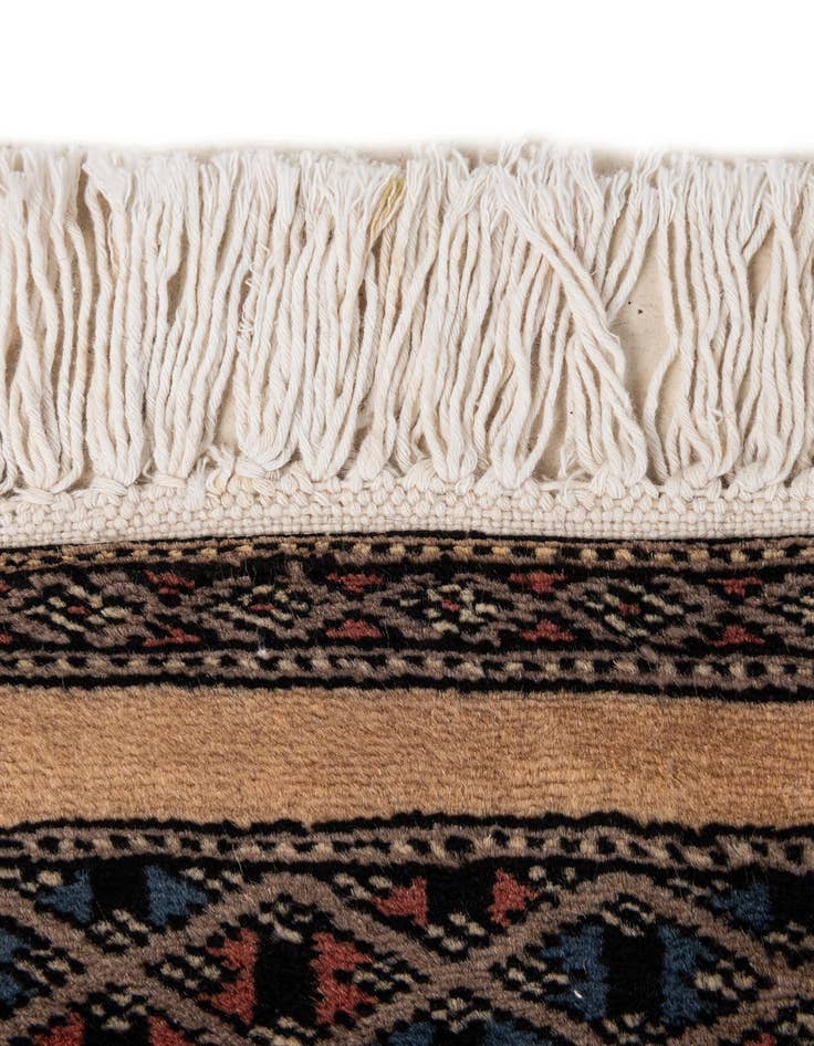 Detail image of  5' 10 x 6' 2  Hand Knotted Bokhara Oriental Wool Round Rug