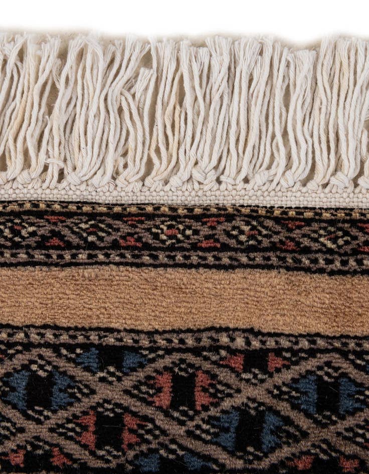 Detail image of  5' 10 x 6' 2  Hand Knotted Bokhara Oriental Wool Round Rug