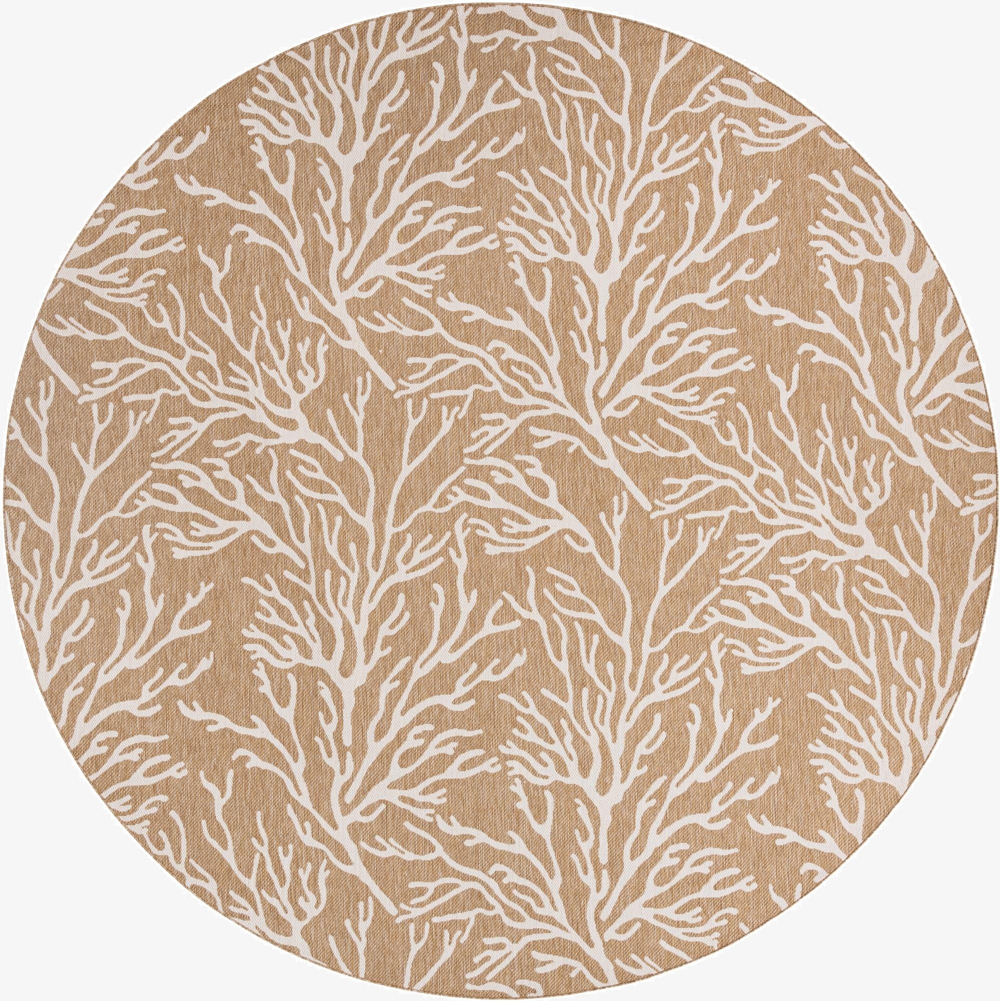  12' x 12'  Washable Coastal Indoor / Outdoor Round Rug