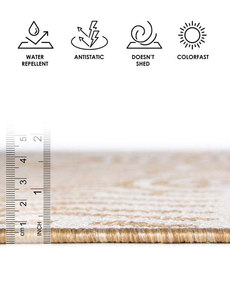 Detail image of  13' x 13'  Washable Modern Indoor / Outdoor Round Rug