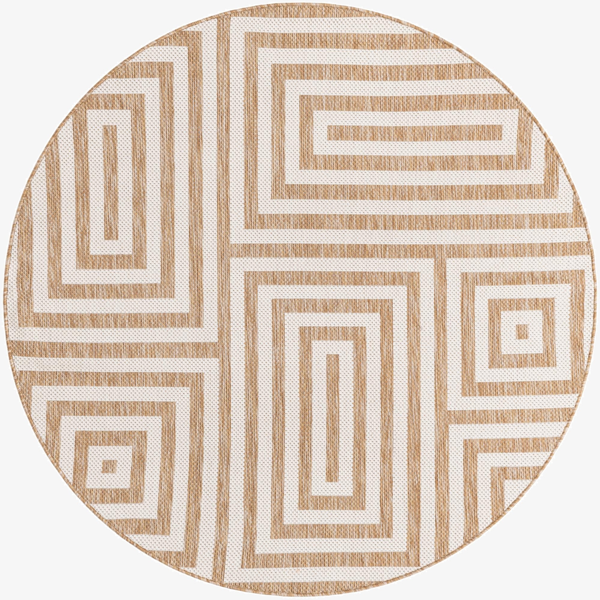  6' x 6'  Washable Modern Indoor / Outdoor Round Rug
