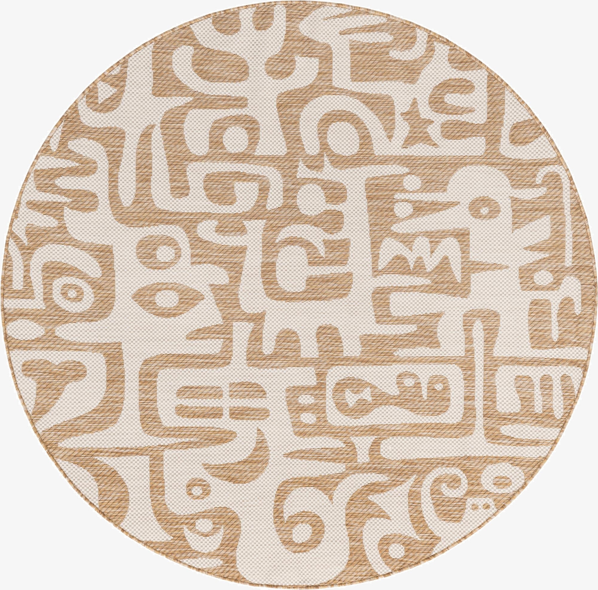  6' x 6'  Washable Modern Indoor / Outdoor Round Rug