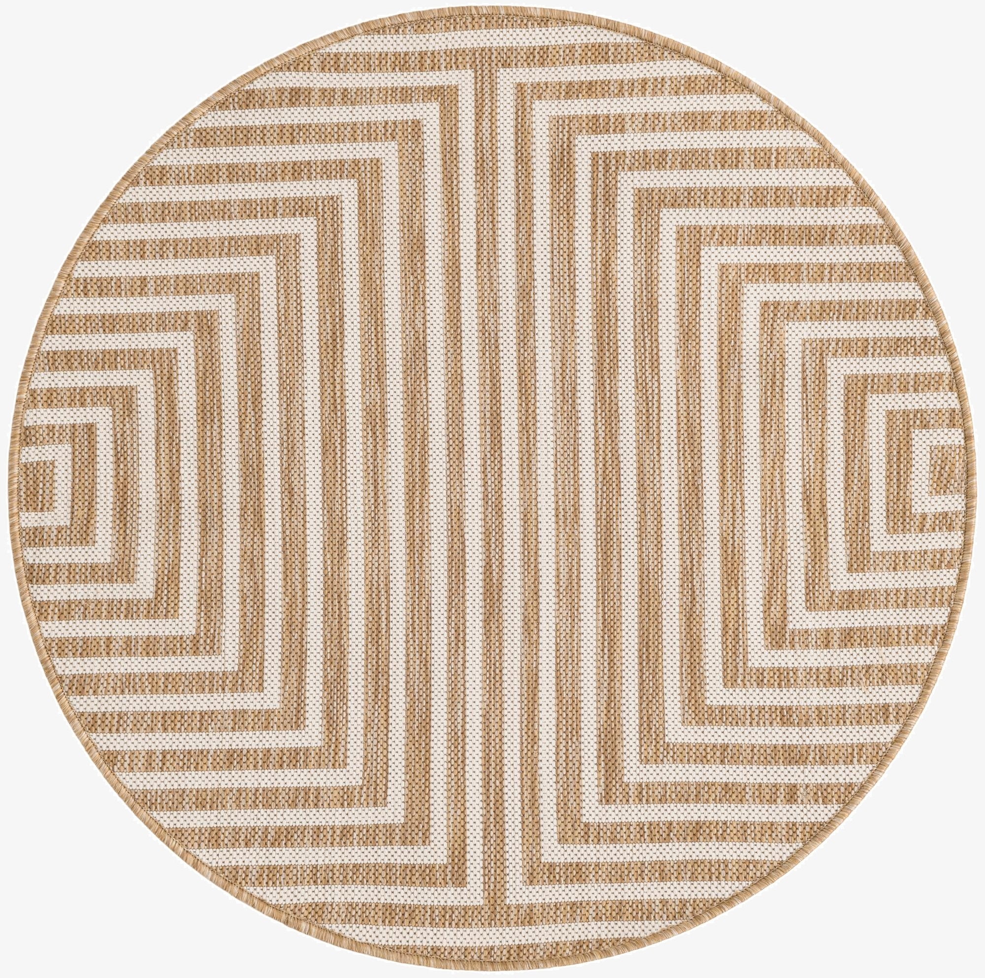 3' x 3'  Washable Modern Indoor / Outdoor Round Rug