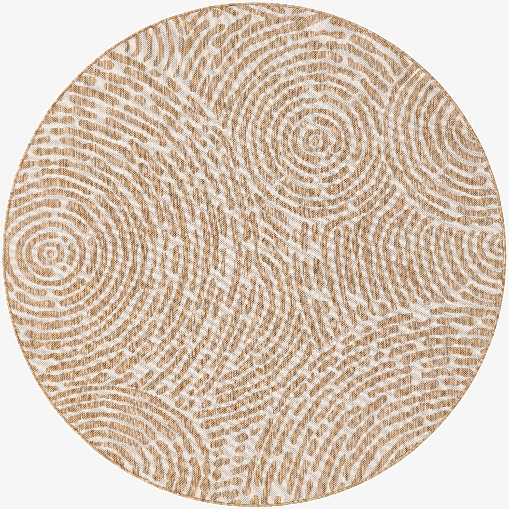  6' x 6'  Washable Modern Indoor / Outdoor Round Rug