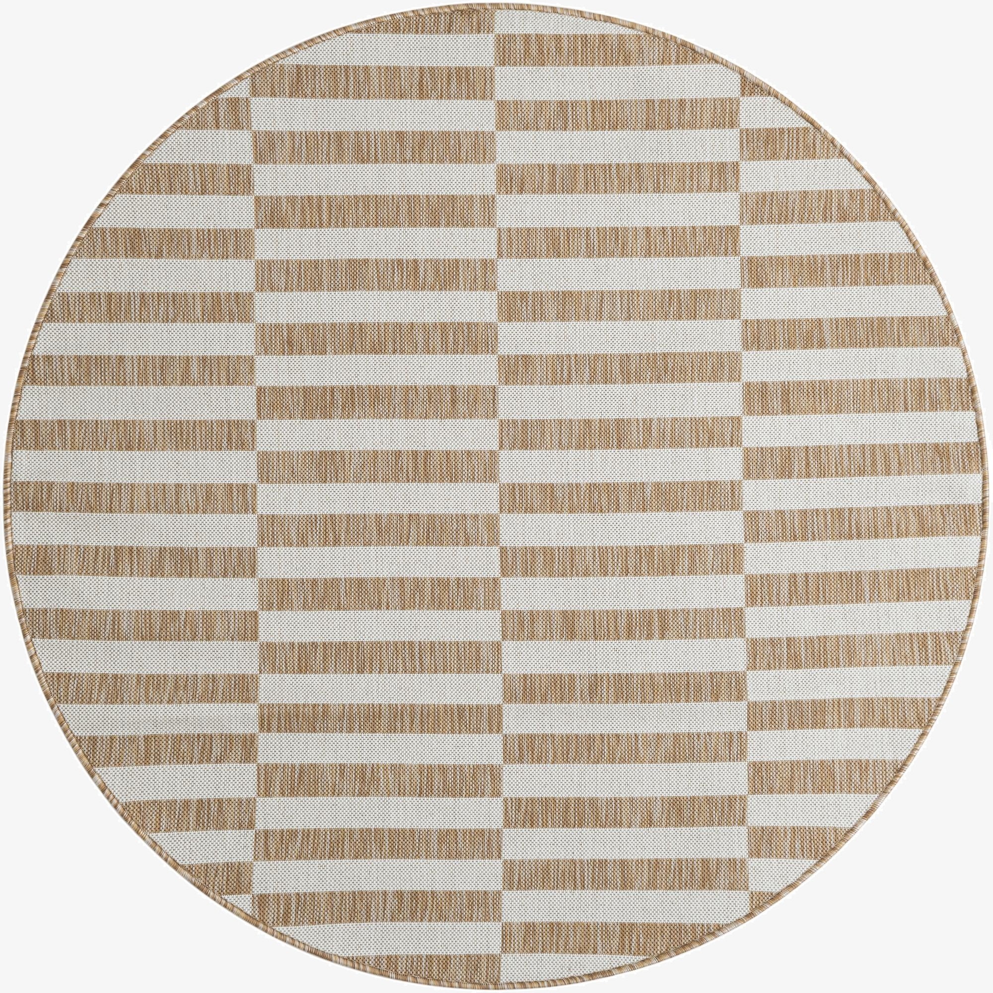  5' 3 x 5' 3  Washable Ribbon Indoor / Outdoor Round Rug