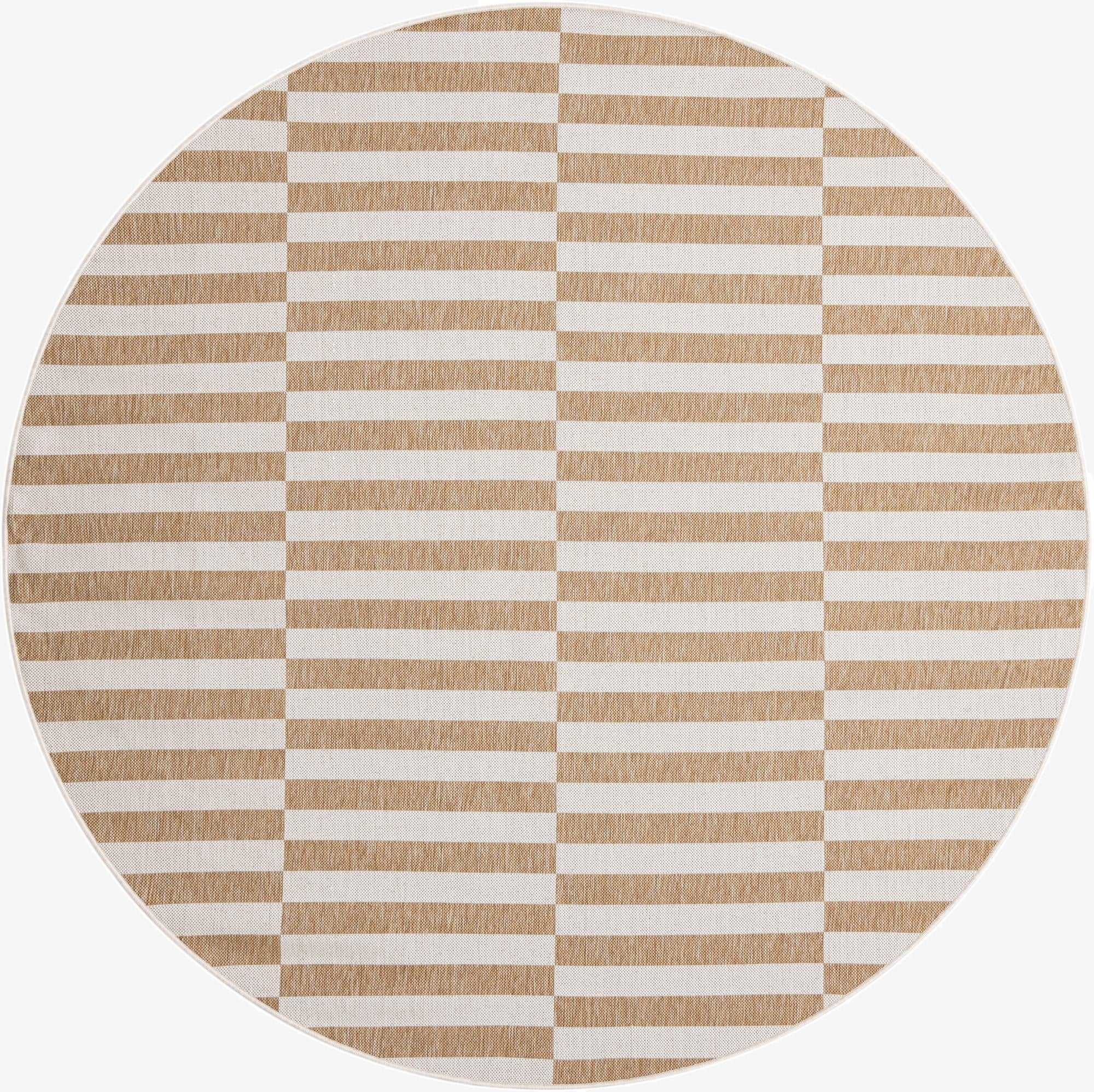  7' 10 x 7' 10  Washable Ribbon Indoor / Outdoor Round Rug