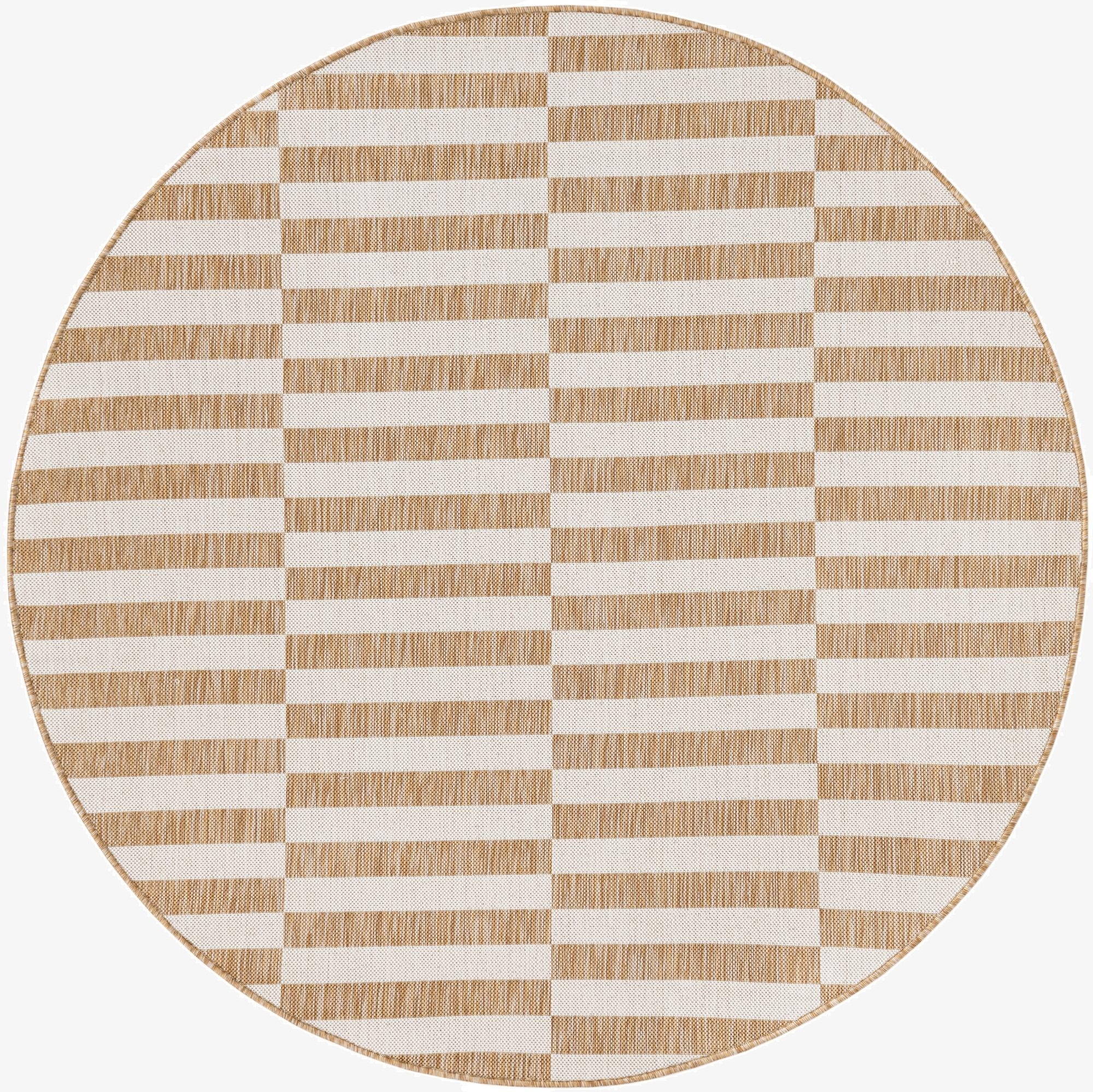  6' x 6'  Washable Ribbon Indoor / Outdoor Round Rug