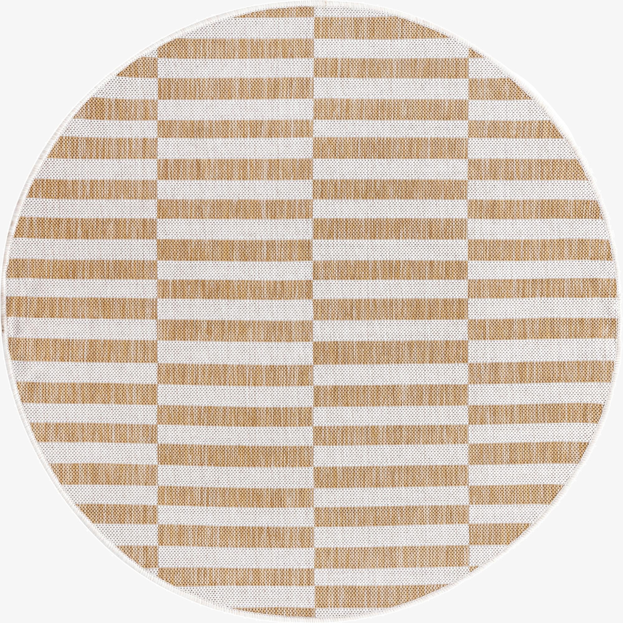 4' x 4'  Washable Ribbon Indoor / Outdoor Round Rug