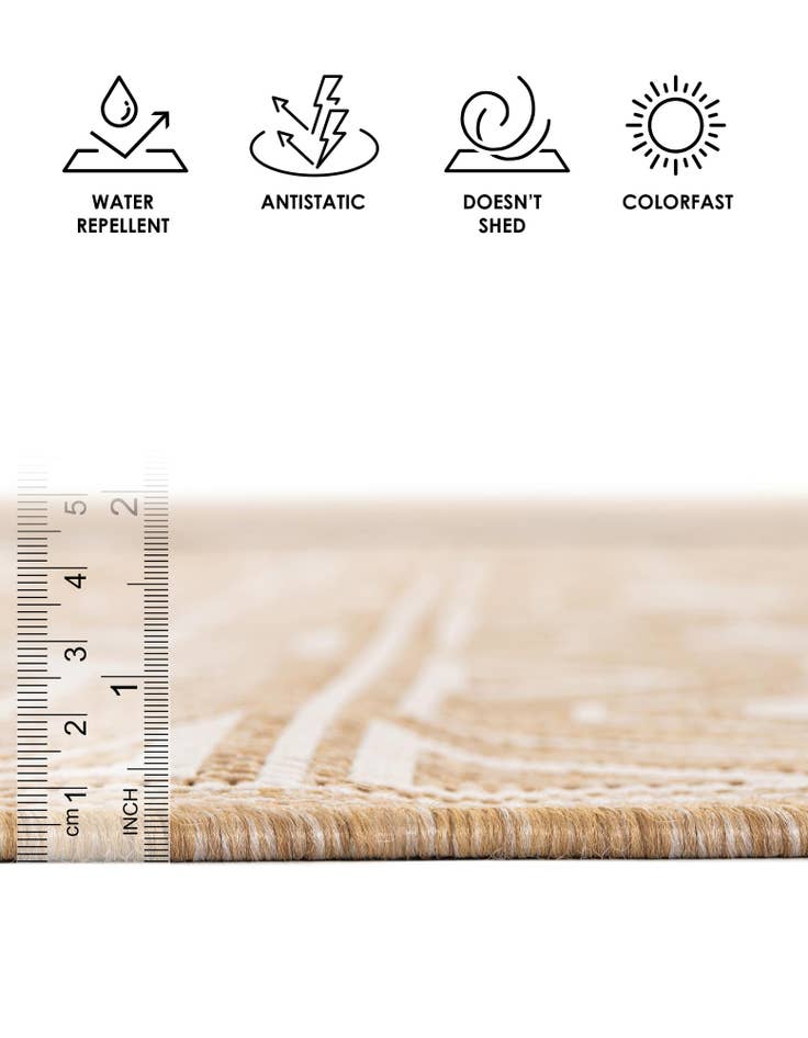 Detail image of  13' x 13'  Washable Southwestern Indoor / Outdoor Round Rug